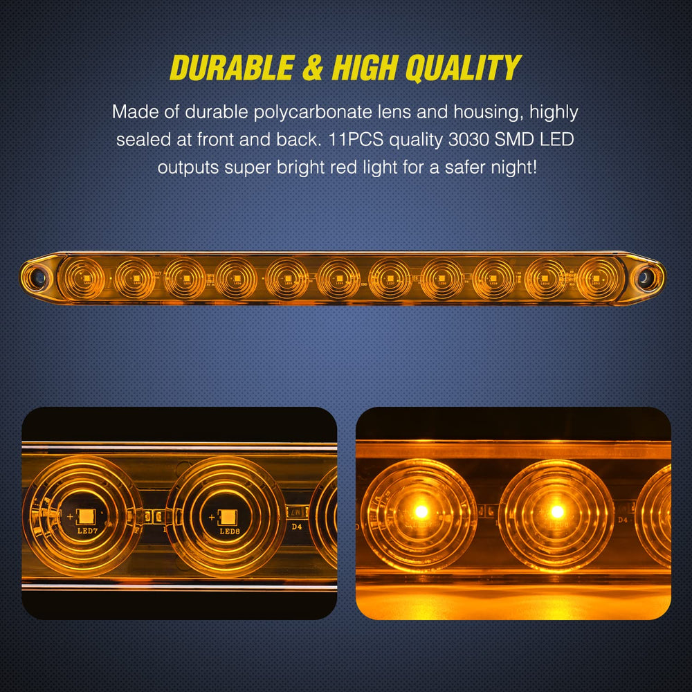 Nilight 16-inch amber marker bar, polycarbonate lens, rugged and weatherproof for outdoor use