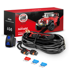 Nilight 16AWG fog light wiring harness kit ready for quick installation.