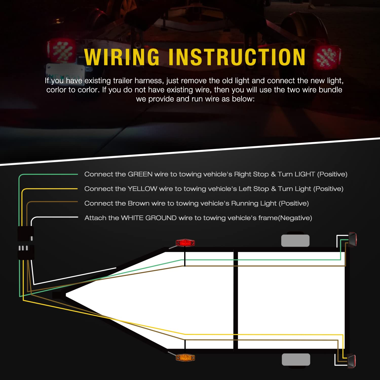 Nilight 16-inch brake tail light bar increases braking visibility.