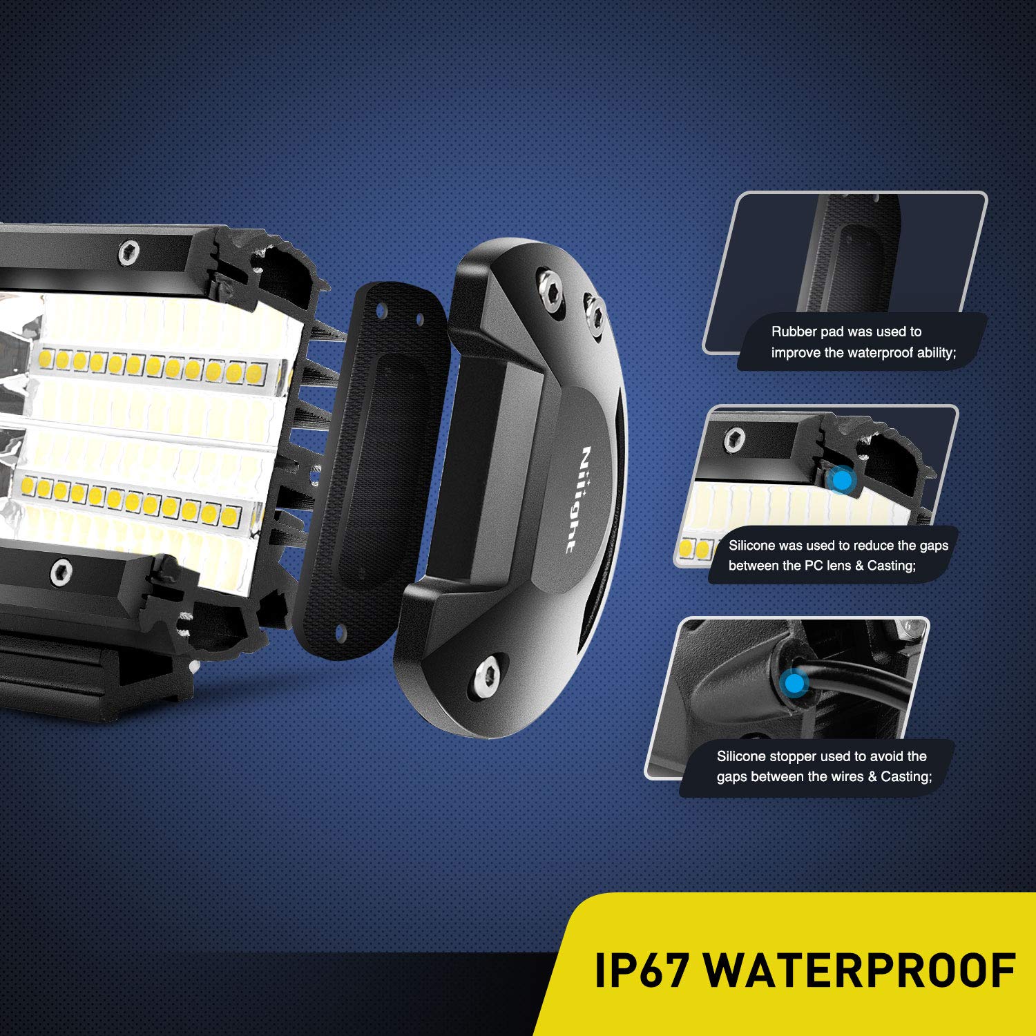 Nilight 18001F-B broad reflector cup for multi-angle flood lighting.