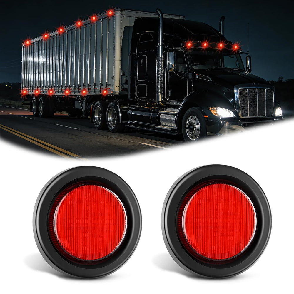 Nilight 2.5-inch round marker light front view with 13 LEDs for bright visibility