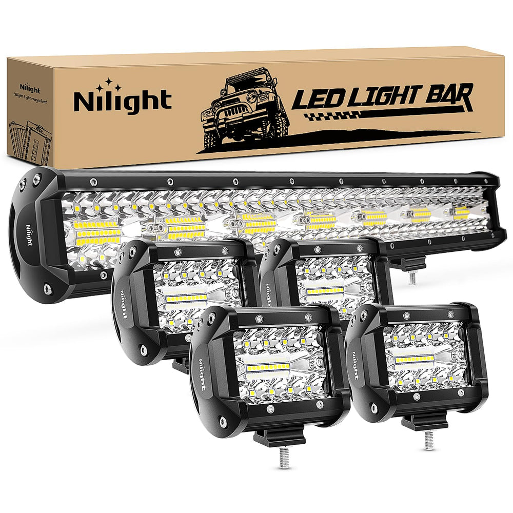 Nilight 20 inch 420W triple row LED light bar for enhanced off-road visibility.