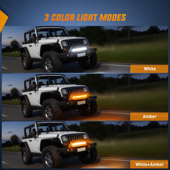 Nilight 20-inch beam comparison image shows strong spot and flood illumination benefits.