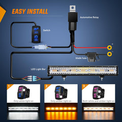 Nilight wiring harness close-up demonstrates reliable 18AWG connections.
