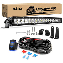 Nilight 21-inch LED light bar front view for off-road visibility