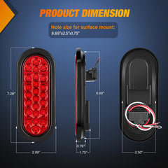 Nilight 24-LED red stop light provides high visibility signaling.