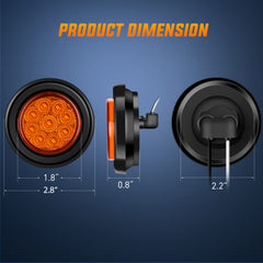 Nilight 2Inch Amber Marker Light side angle highlighting wide illumination