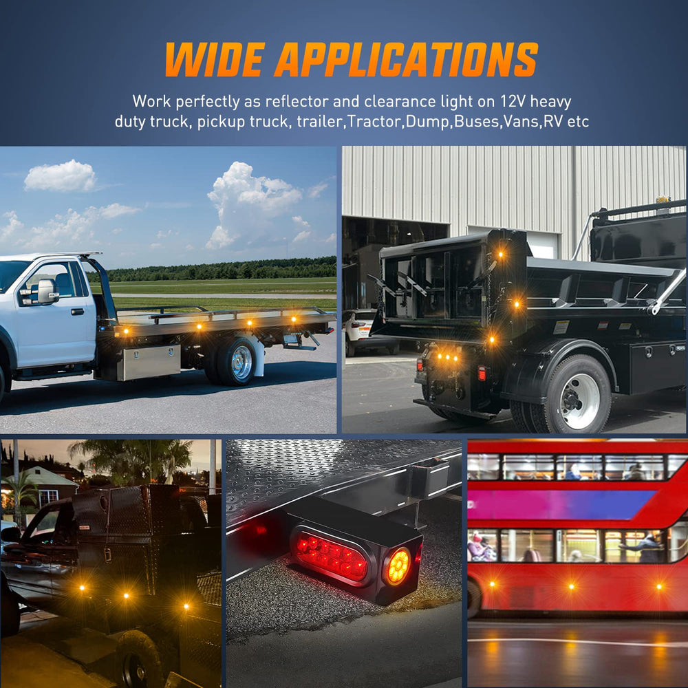 Nilight 2Inch amber marker light installed on a truck-trailer mount example