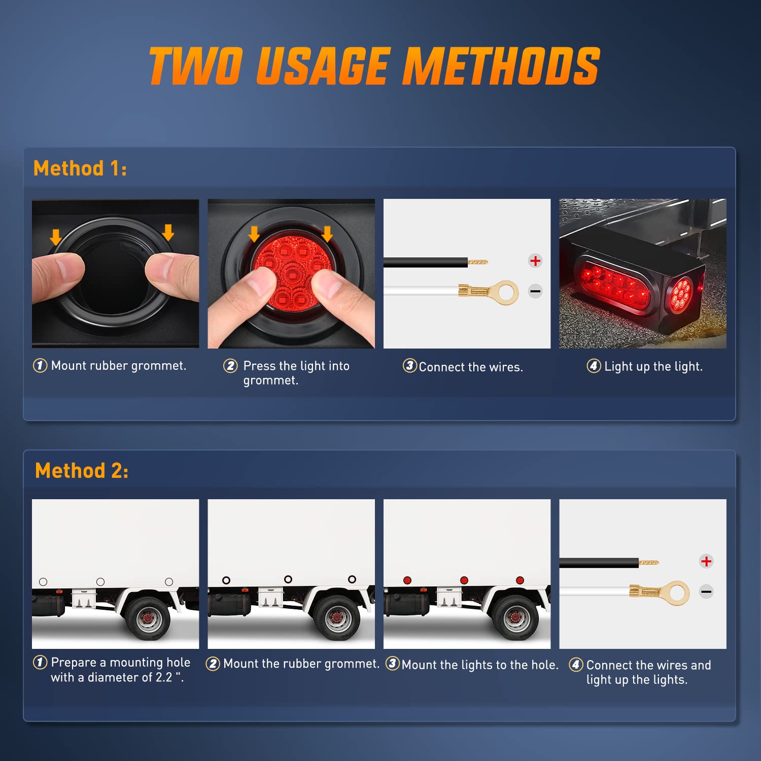 Nilight 2-inch marker light installation methods for versatile mounting.