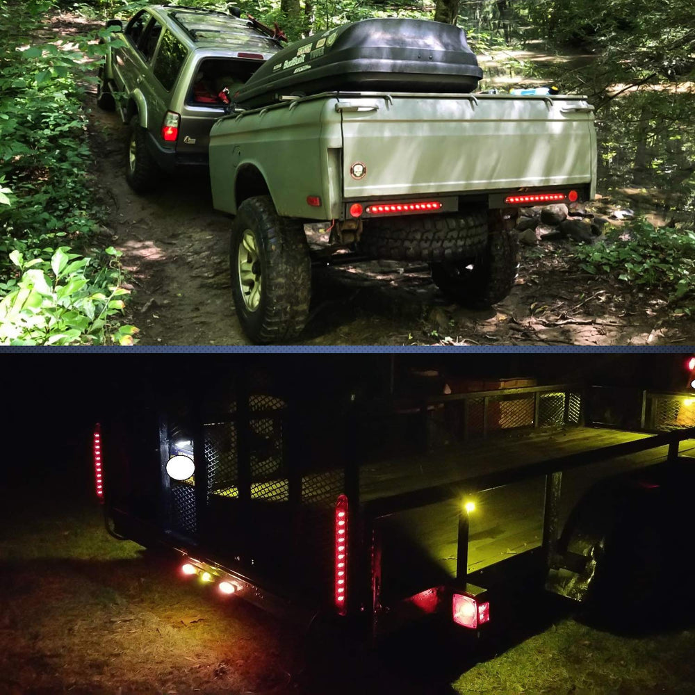 Nilight durable polycarbonate lens on 16-inch trailer light bar resists impacts.