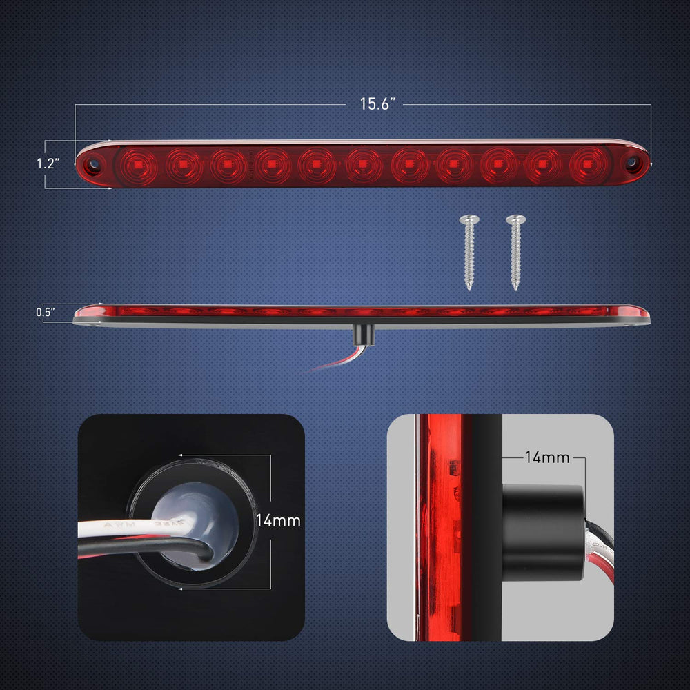 Nilight 11-LED trailer light bar clearly signals stop lights and turn signals.