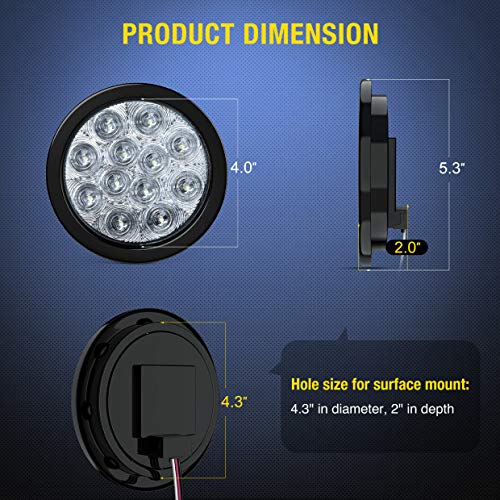Nilight reverse light with grommet plug highlights quick surface mounting and tidy installation