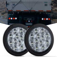 Nilight 2-piece 4-inch white round reverse light with surface mount for easy night visibility