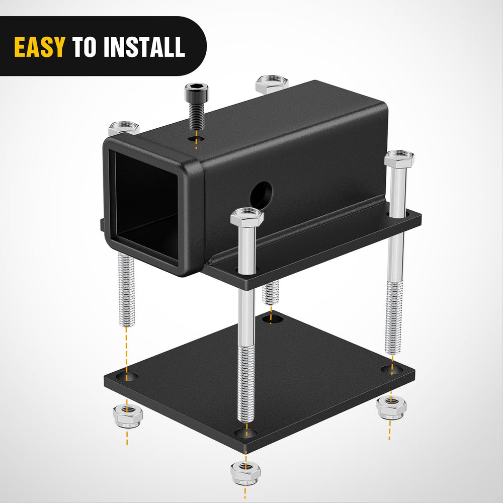 Nilight bumper receiver close-up on mounting surface.