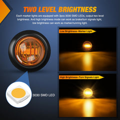 Nilight IP68 waterproof round amber light suitable for boats and trailers
