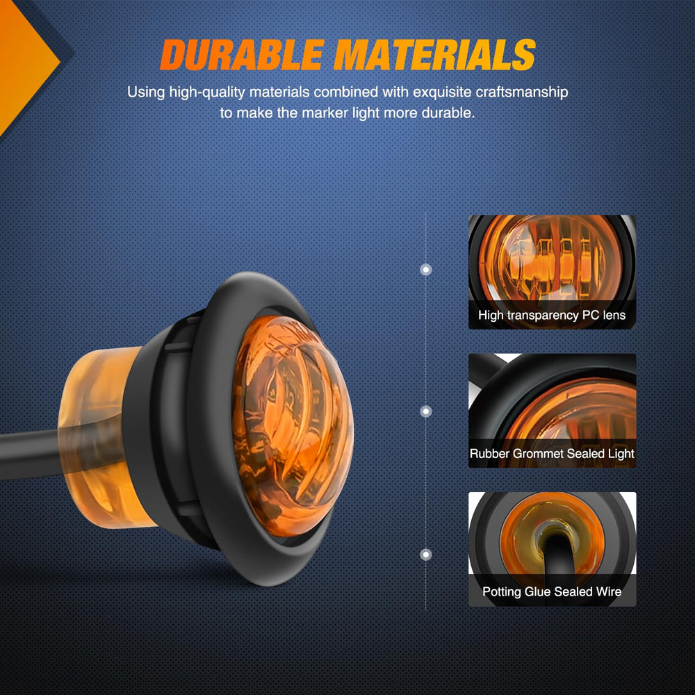 Nilight three-wire amber marker light with ground and dual brightness control