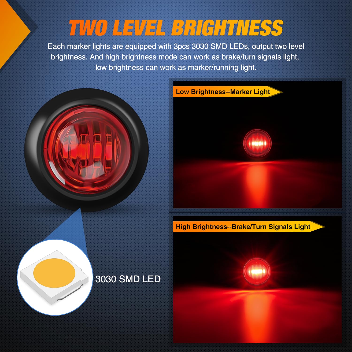 Nilight flush-mount marker light with upgraded 3-wire connectors.