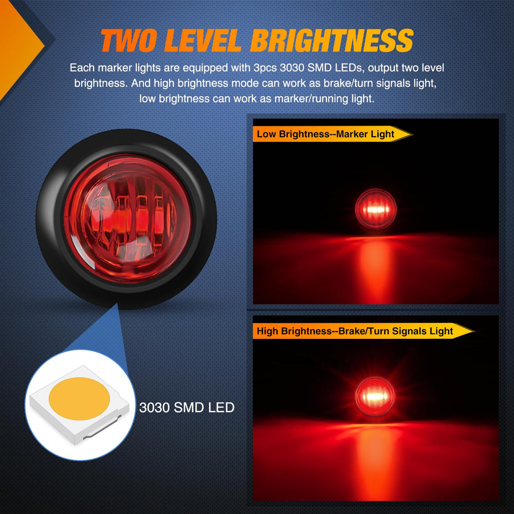 Nilight flush-mount marker light with upgraded 3-wire connectors.