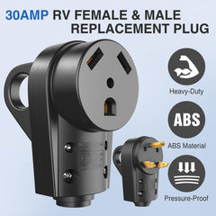 Nilight 30A RV plug with ergonomic handle for easy plugging.