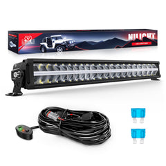 Nilight 30inch LED light bar front view with balanced spot and flood for clear highways