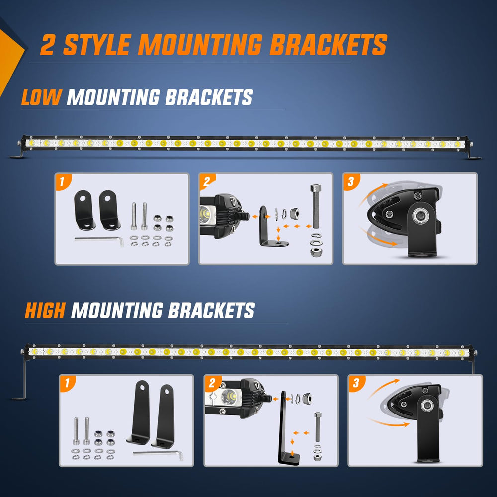 Nilight 31-inch ultra-slim light bar mounting brackets enable flexible alignment