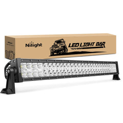 Nilight 32-inch LED light bar front view enhances night visibility on your vehicle