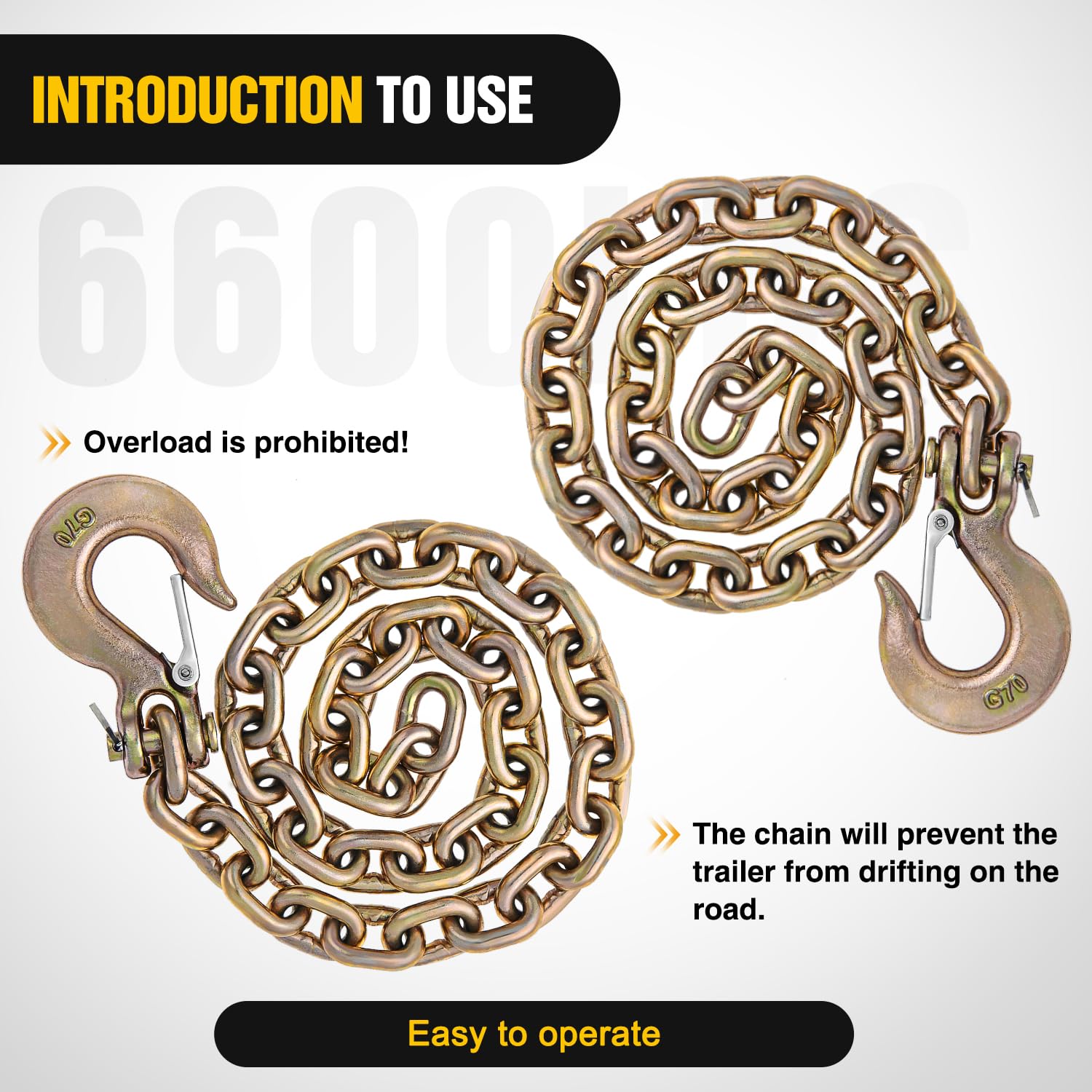 Nilight 35-inch chains complement trailer, RV, boat, and gooseneck towing setups.