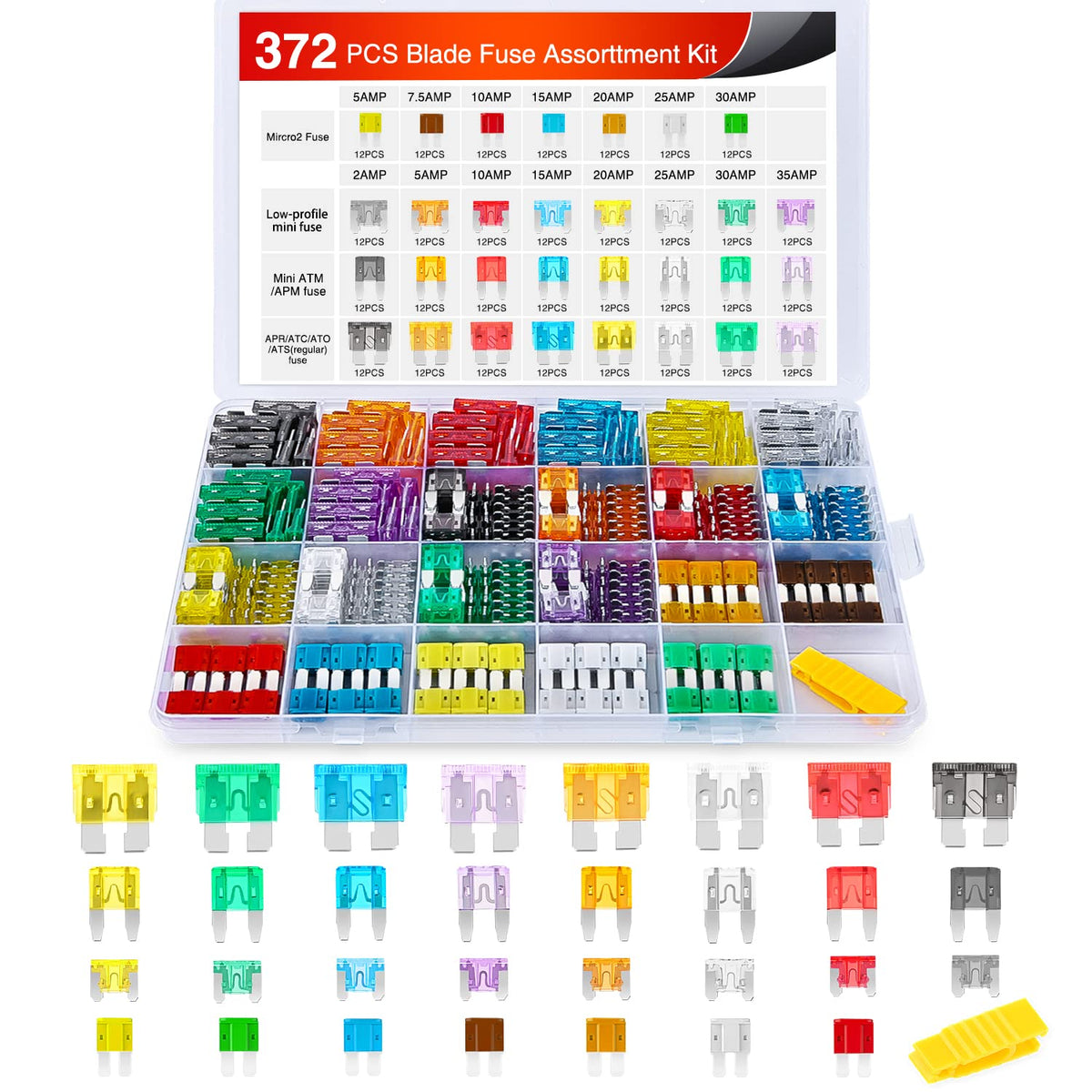 Nilight 372pcs fuse kit box ready for quick on-the-road replacements.