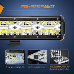 Nilight 37-inch LED light bar rear view showing sturdy build
