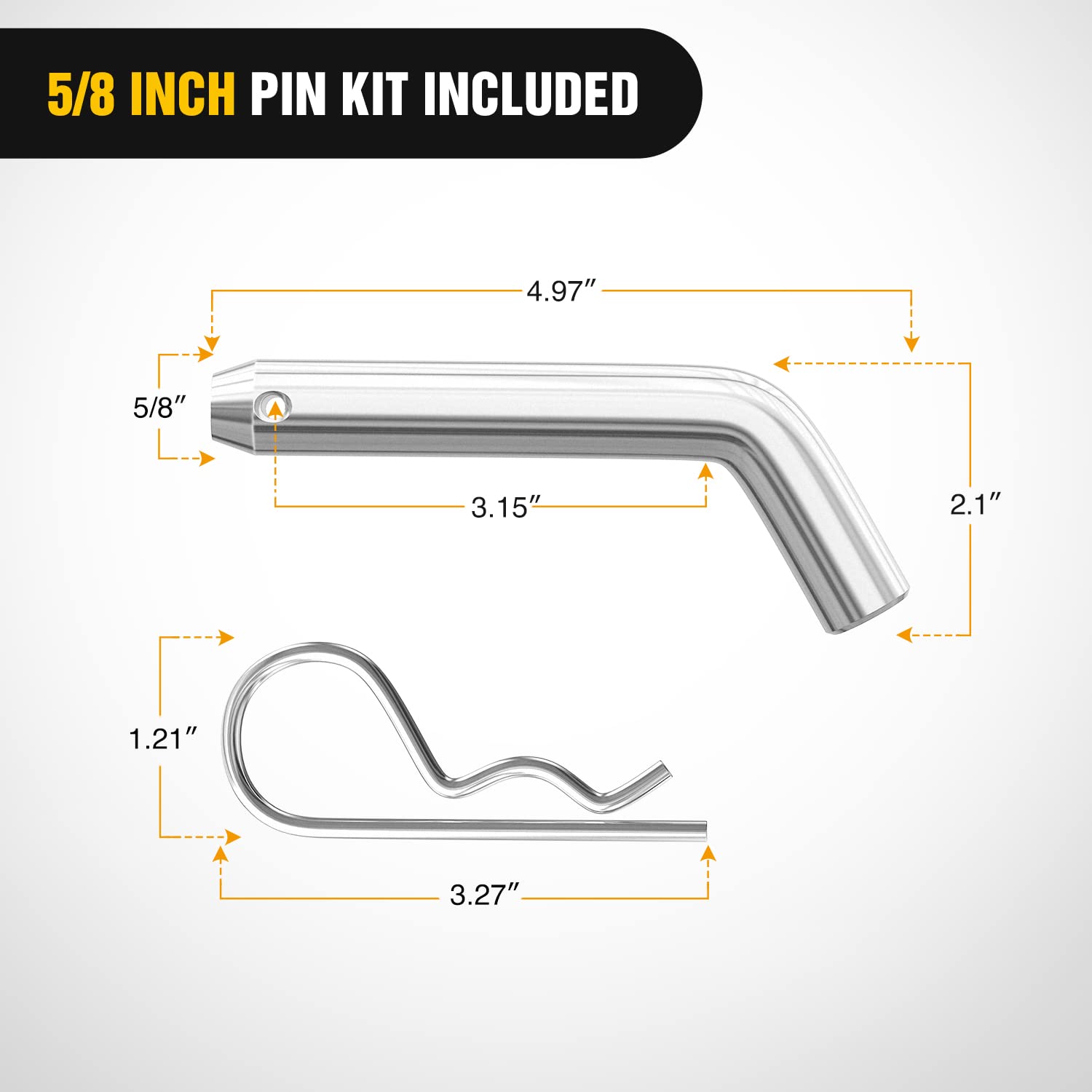 Nilight 3-in-1 hitch mount with 1-1/4 receiver fits common trailers.