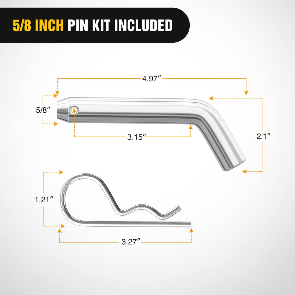 Nilight 3-in-1 hitch mount with 1-1/4 receiver fits common trailers.