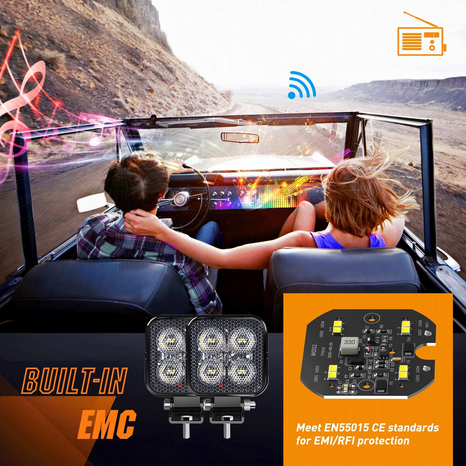 Nilight EMC protection reduces radio interference and flicker for a clean electrical system