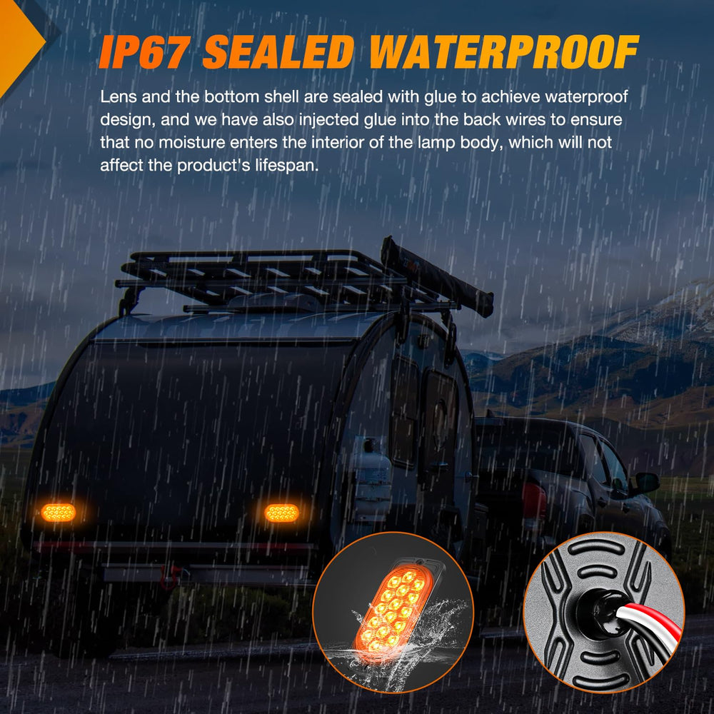 Nilight 4.4-inch lens close-up showing IP67 waterproof seal.