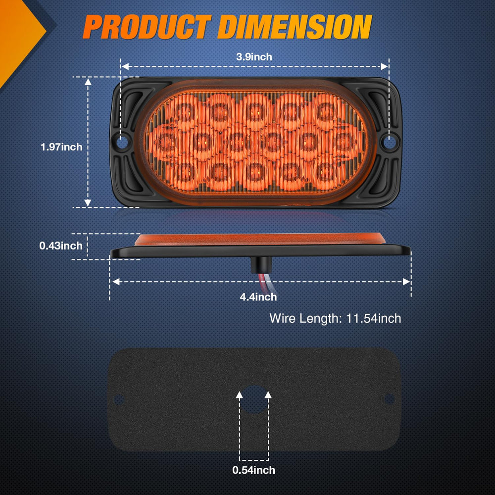 Nilight 4.4-inch tail light right amber LED turn signal for trucks and trailers, enhances daytime visibility.