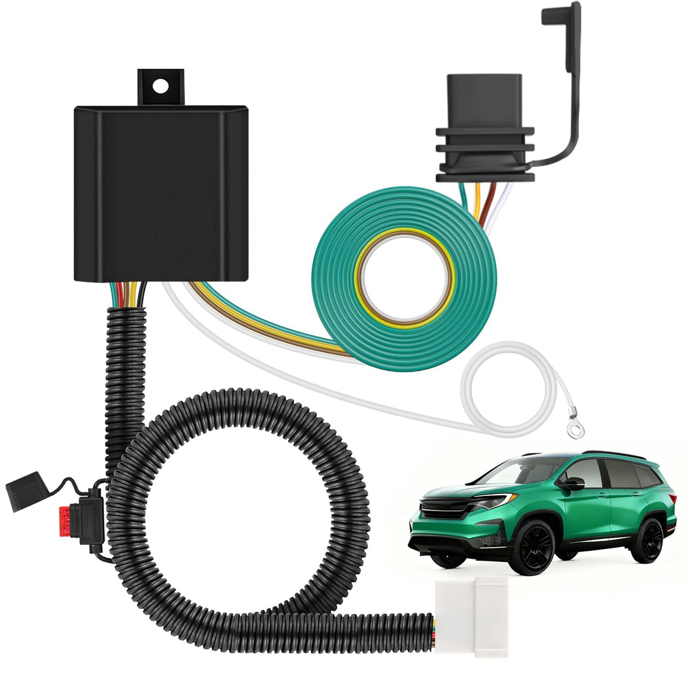 Nilight 4-pin trailer harness for Honda Pilot install behind rear panel enables quick trailer connections
