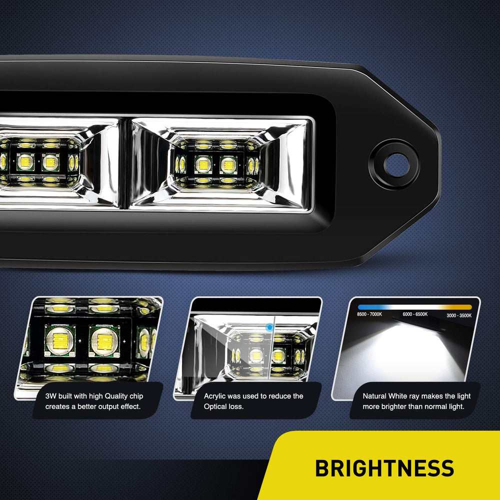 Nilight 40W LED pod with diffused beam for wider trail coverage.