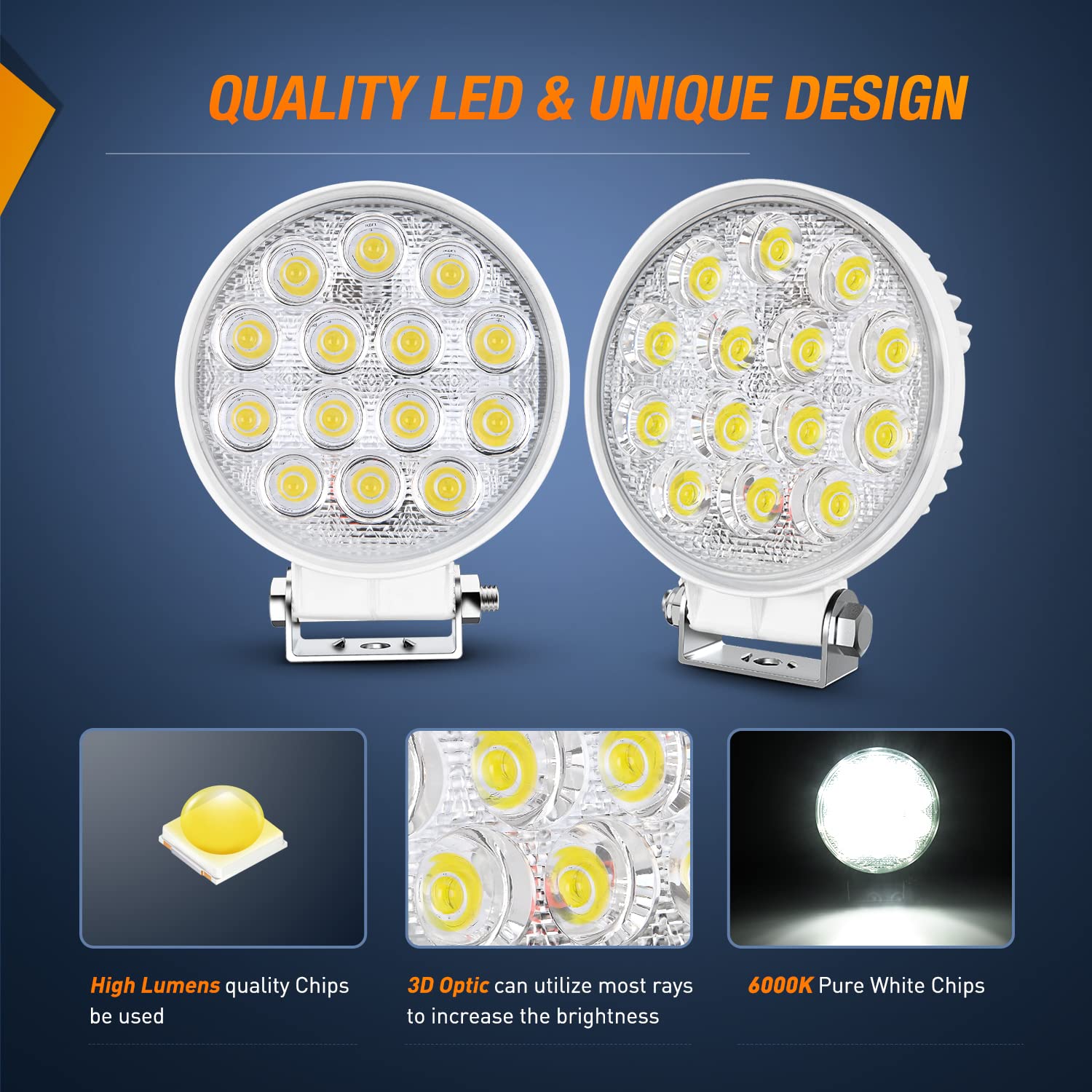 Nilight 42W output supported by corrosion-resistant aluminum housing for durability