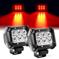 Nilight 4-inch red LED light pod front beam for focused night driving visibility.