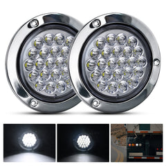 Nilight 4-inch round trailer tail light with 24 LEDs for bright nighttime visibility.