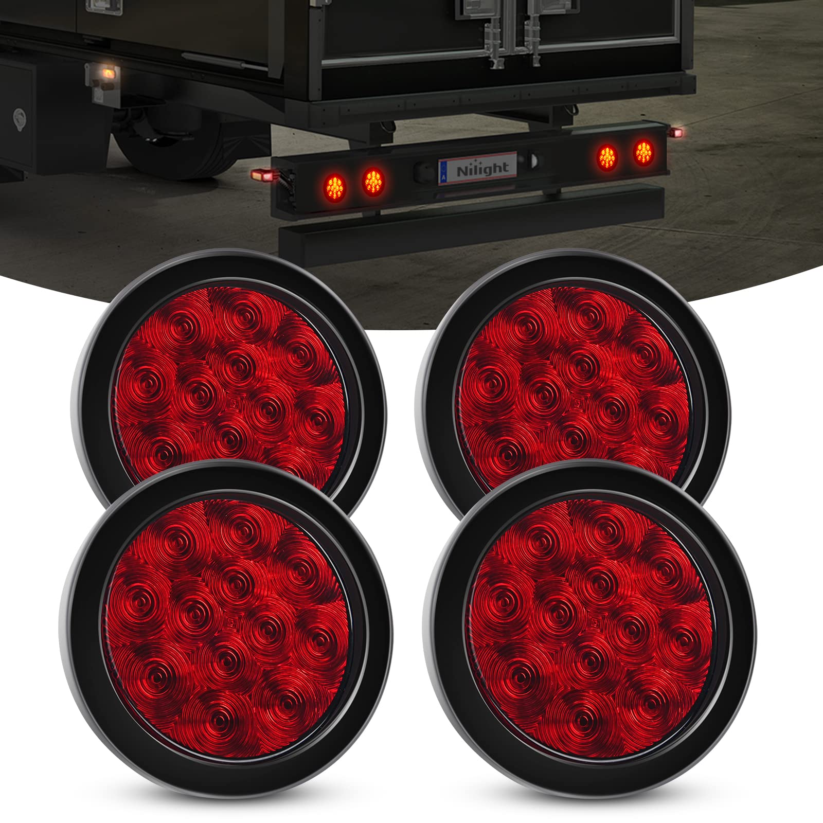 Nilight 4-inch stop light provides bright signaling for safer braking and visibility.