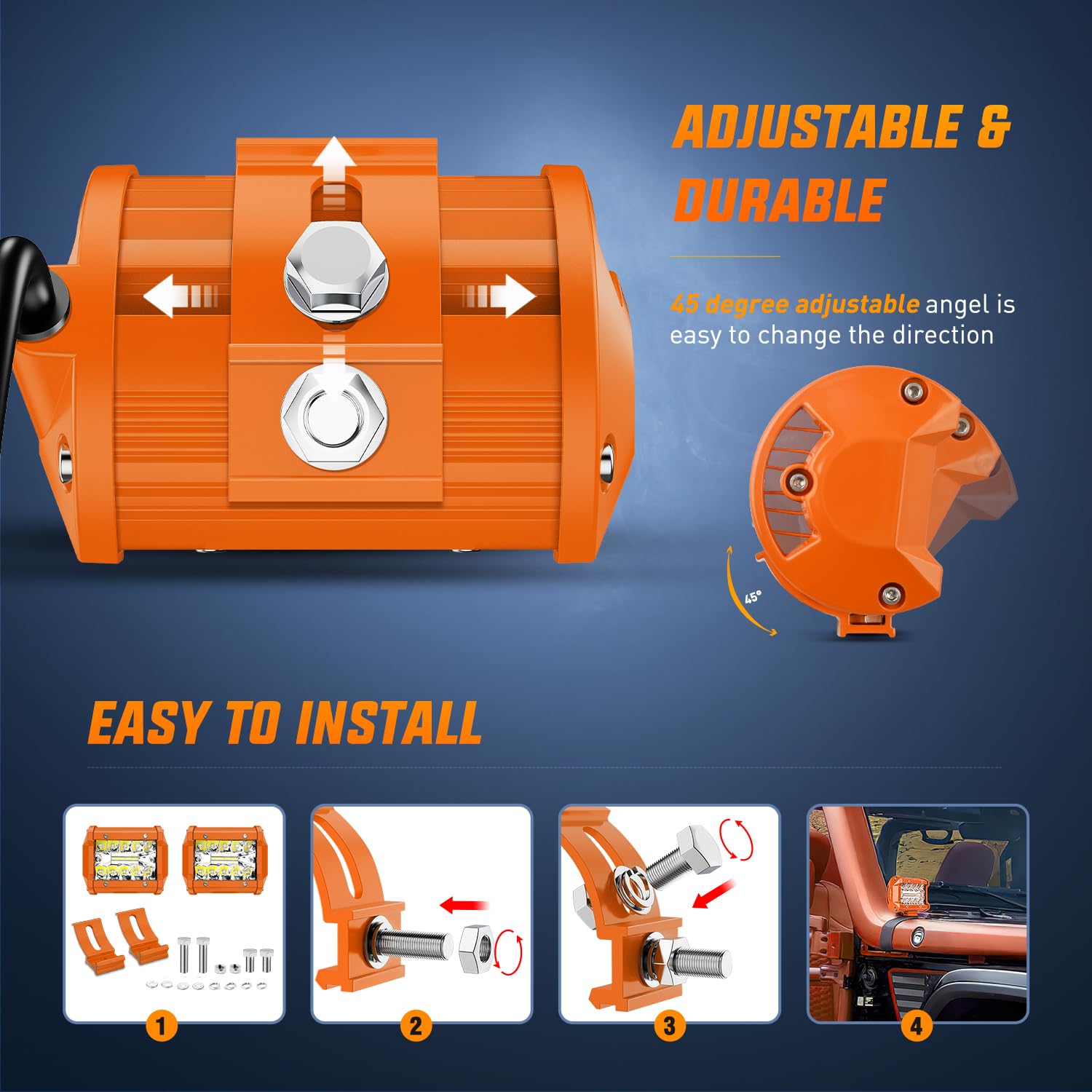 Nilight 4inch 60W light bar mounting on a vehicle for enhanced off-road illumination.
