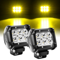 Nilight 4-inch LED light pods with yellow spot beam for rain and fog safety.