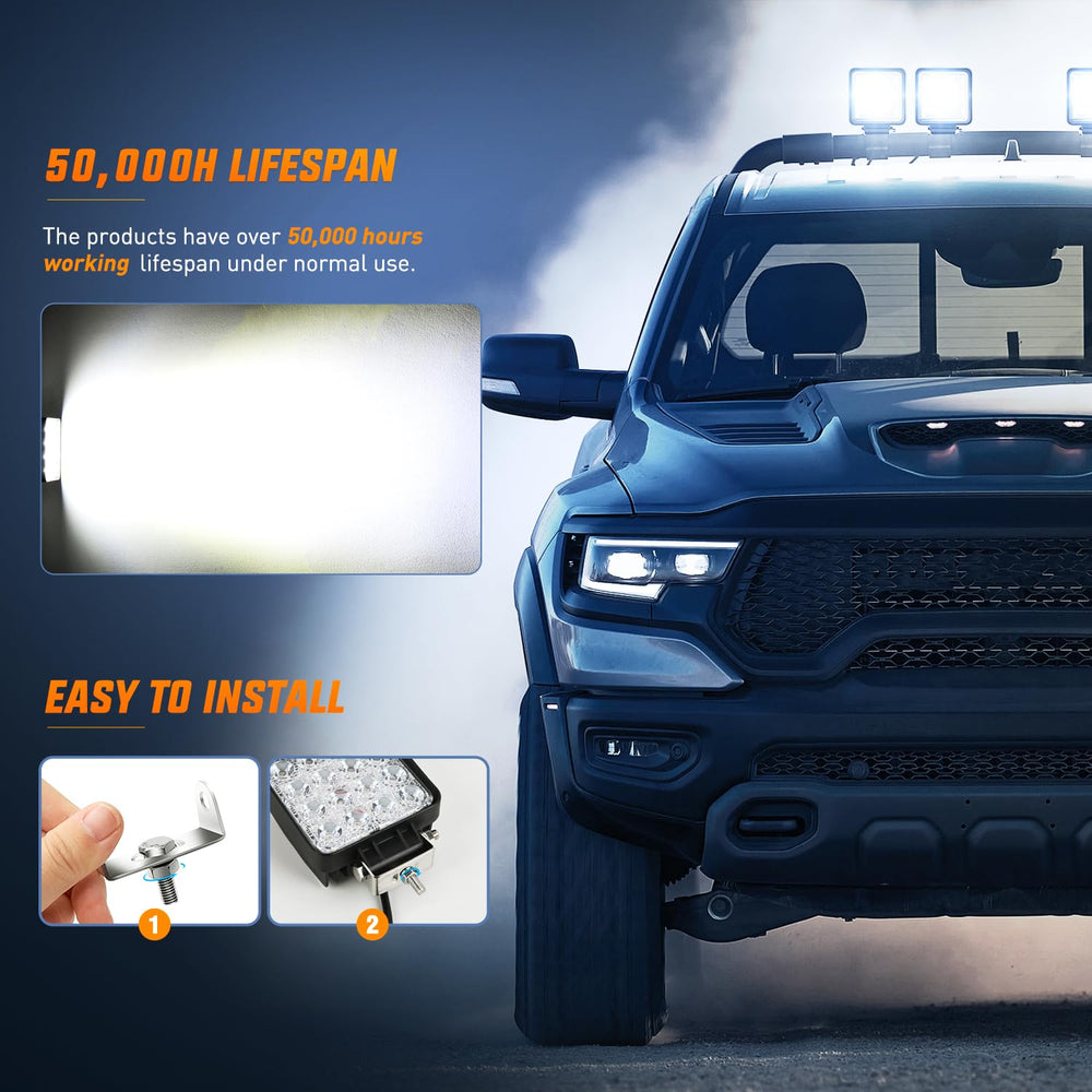 Nilight pack includes two LED pods and mounting hardware