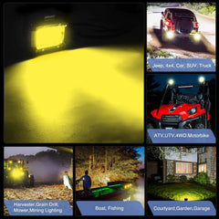 Nilight 4 inch yellow LED pods side mount enables flexible installation.