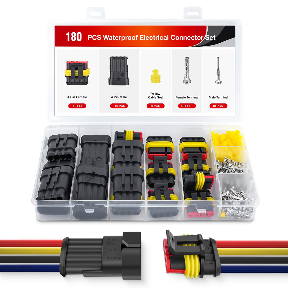Nilight 4-pin male connector for secure automotive wiring and LED applications