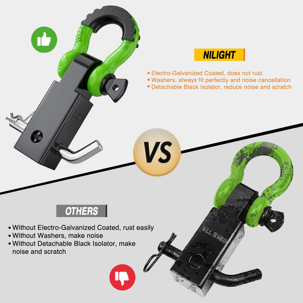 Nilight 2-inch hitch pin included for easy installation and secure fit