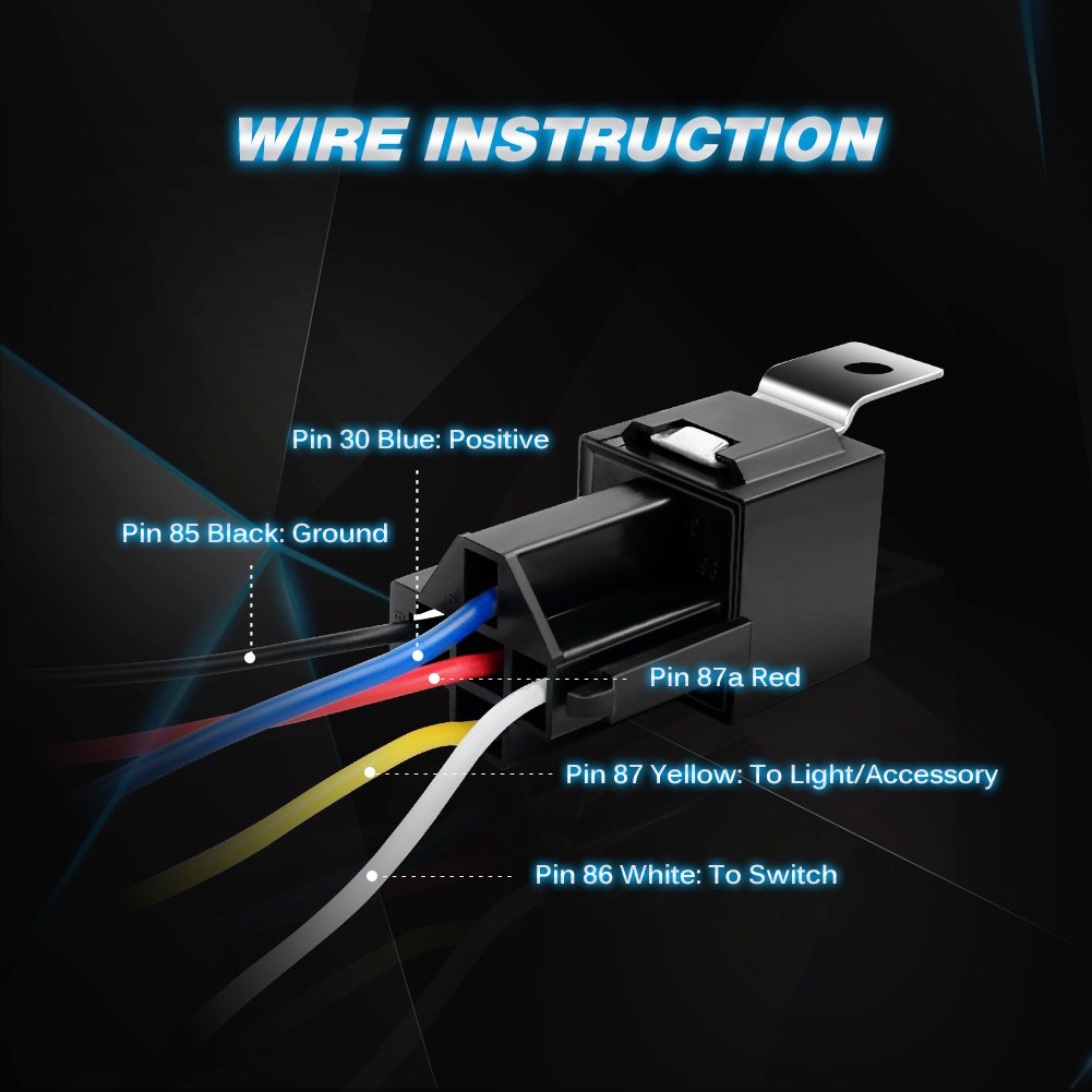 Nilight 50003R relay socket and wiring for clean installation