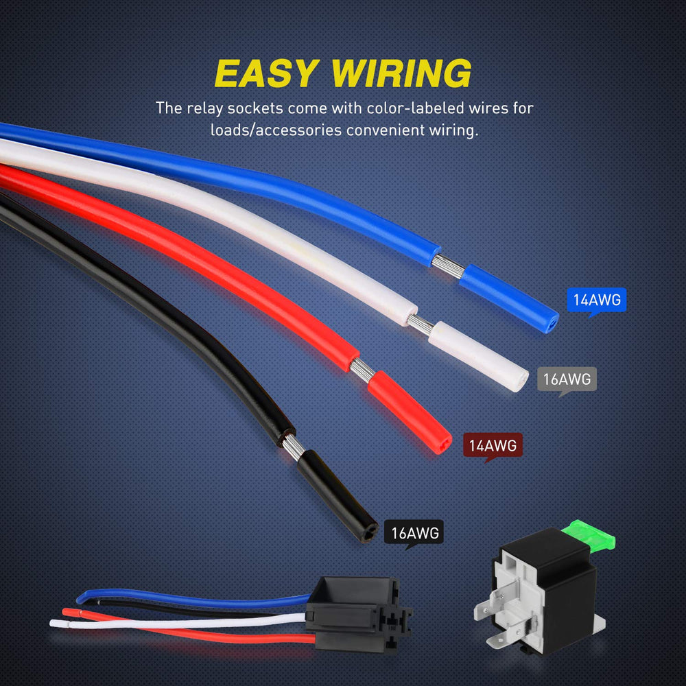 Nilight 50023R color-labeled wiring simplifies connections