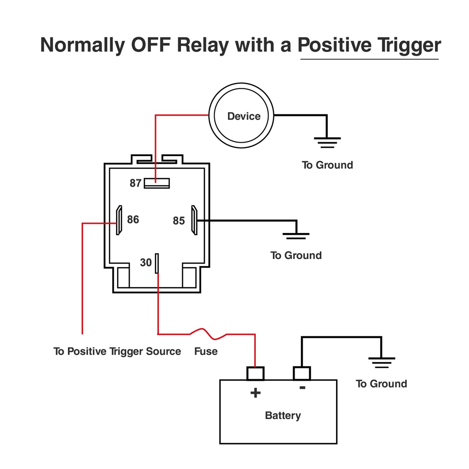 Nilight 50023R single-pole relay with SPST configuration