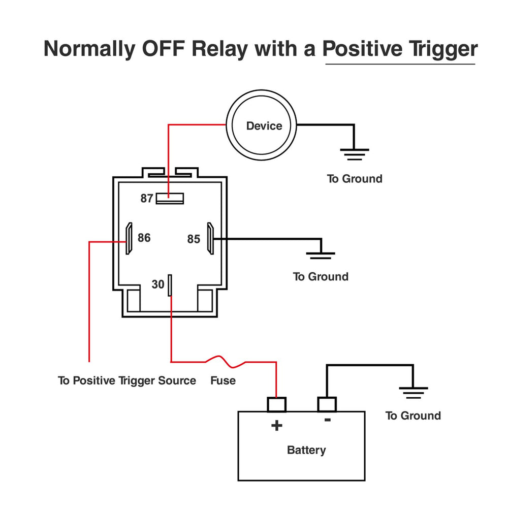Nilight 50023R single-pole relay with SPST configuration